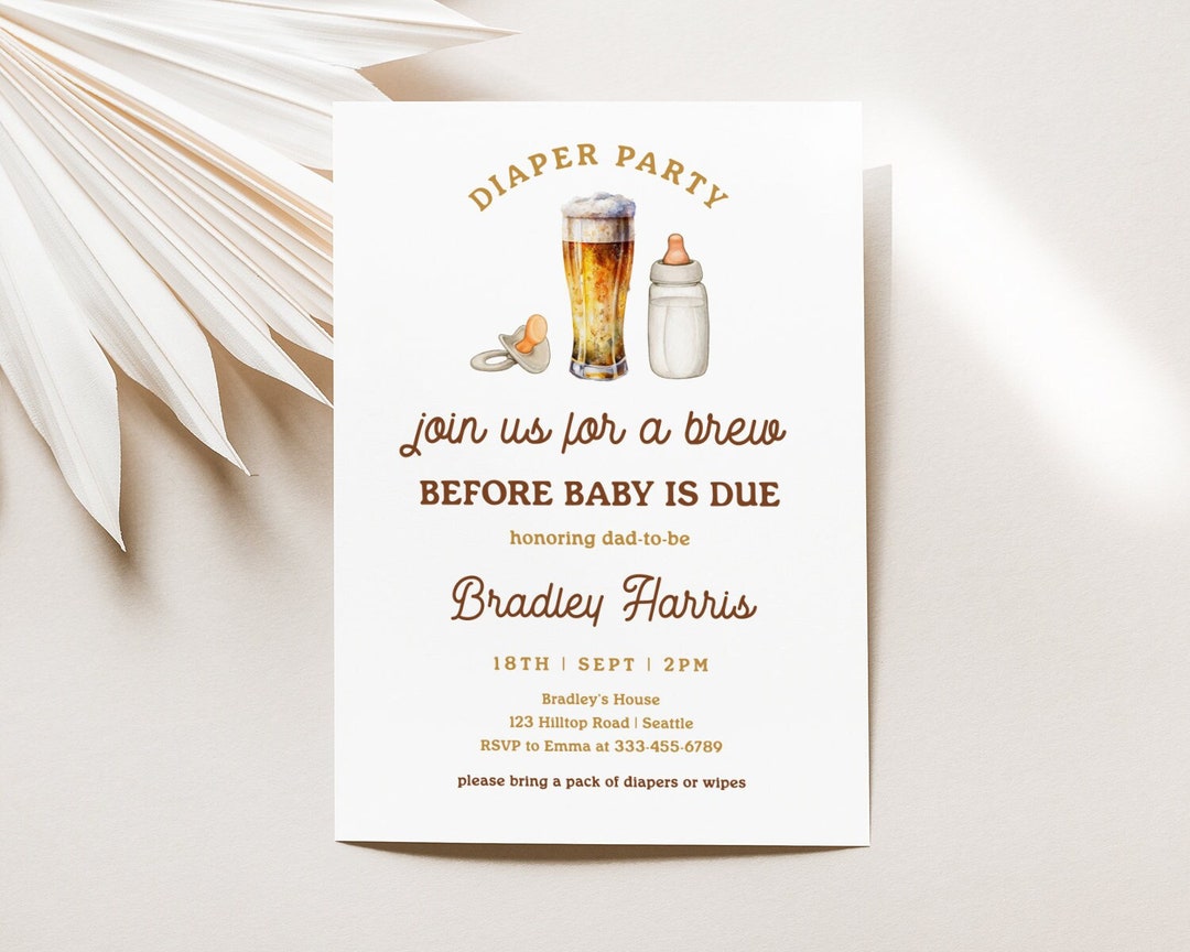 Diaper Party Invite Template Printable Beer Diaper Party Invitation Editable Brews and Bottles Diaper Party Invite Template Printable Beer Diaper Party Invitation Editable Brews and Bottles