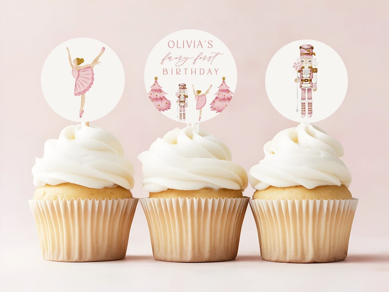 Fairy First Nutcracker Birthday Bundle, Pink Christmas 1st Birthday