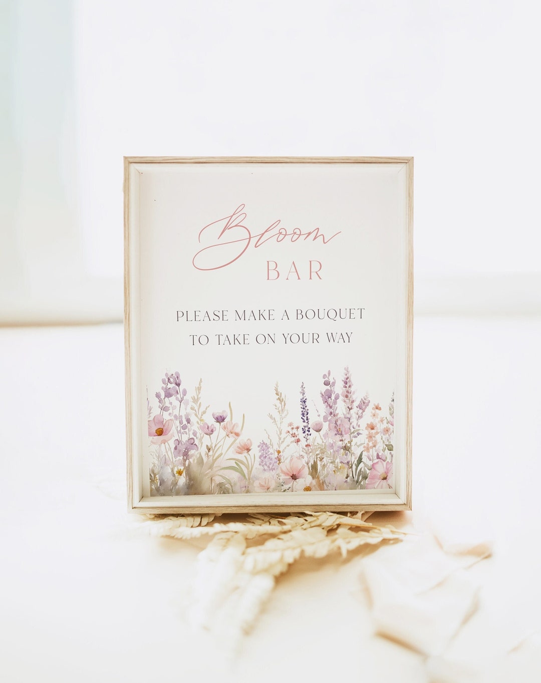Printable Bloom Bar Sign Template, Flower Bar Sign, Editable Wildflower ...