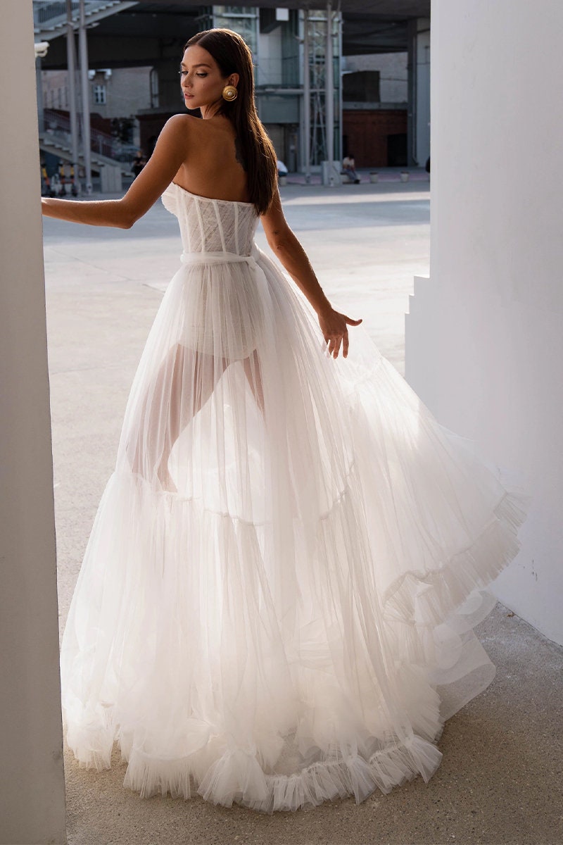 Everlasting Love Strapless A-line Sheer Wedding Dress - Etsy