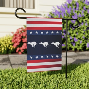 Running Greyhound Patriotic American Flag / Red White Blue Stars and Strips Garden House Banner / 4th of July Yard Flag for Greyhound Lover
