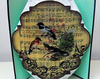 Braune Vögel Notenblatt - Kombi - Fotostreifen