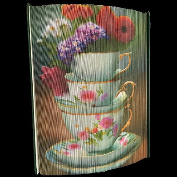 Stacked Floral Teacups- Photo Strip Pattern