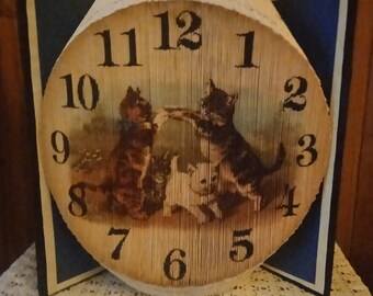 Horloge Quatre Chatons - Photo Strip