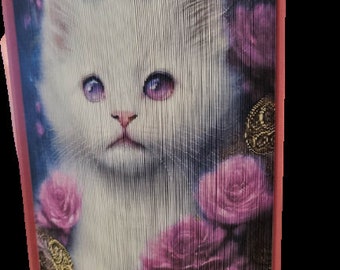 Purple Flowered Kitten- Photo Strip Pattern