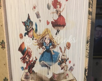 Book Alice - Photo Strip, Fore-edged Pattern , Book Art