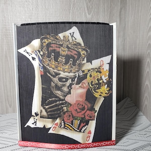 Tarjeta de rey y reina con calaveras - 23,5 cm - 550 páginas - Tira de fotos, patrón en el borde delantero
