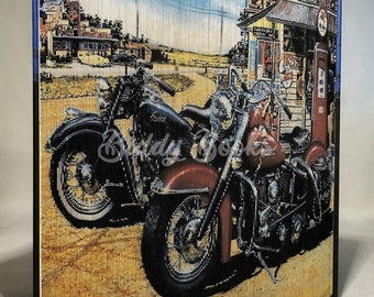 Two Motorcycles-Americana -Photostrip , Photo Strip, Fore-edged Pattern