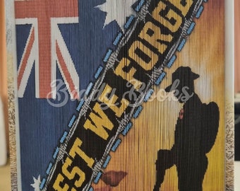 Australian Flag- Lest we Forget- Photostrip , Photo Strip, Fore-edged Pattern