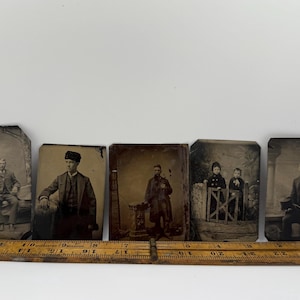 5 Antique Tintype Photographs