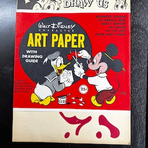 Rara carta artistica vintage Walt Disney del 1960