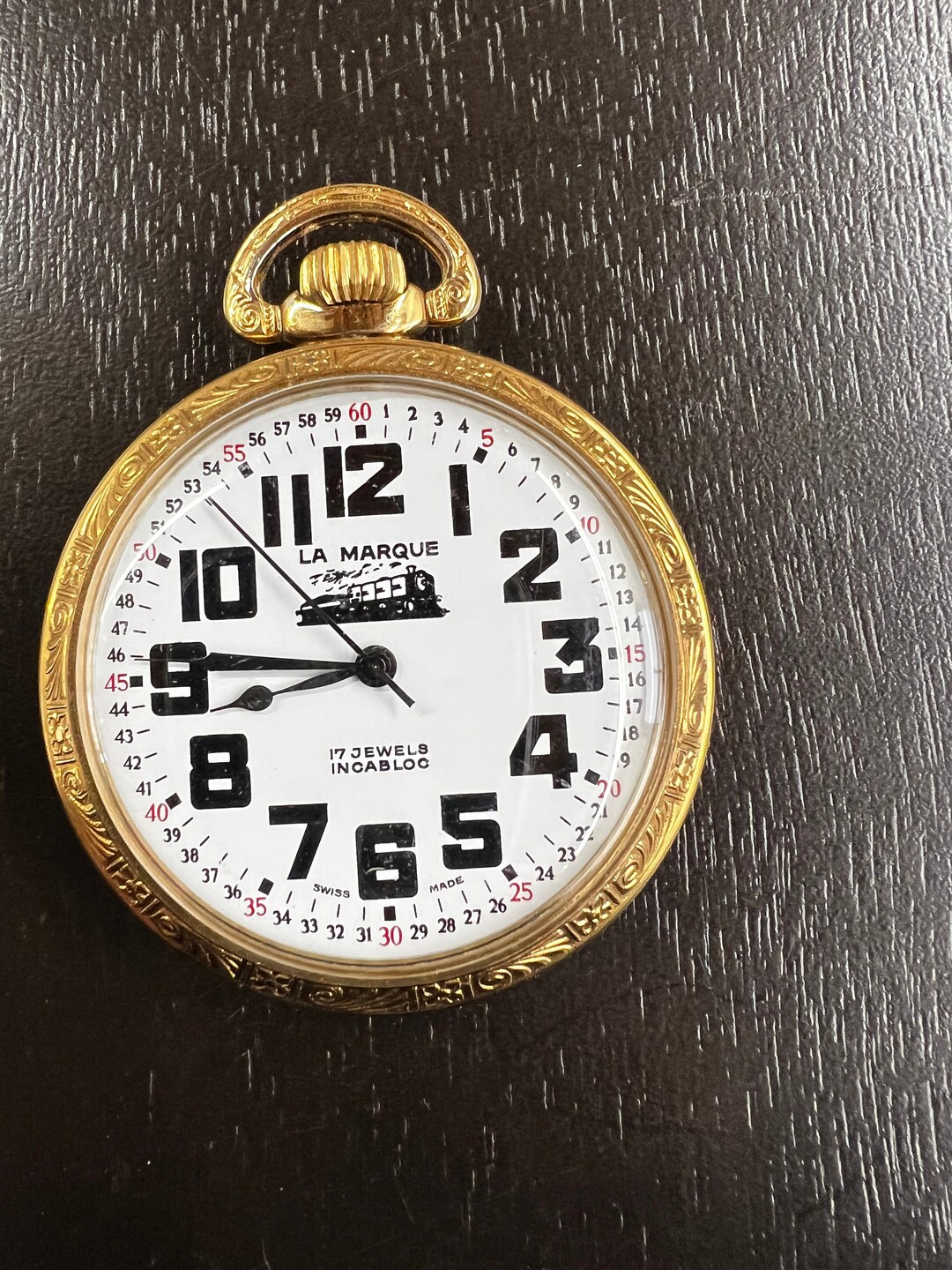 Vintage La Marque 17 Jewels Incabloc Gold Plated Pocket Watch Etsy