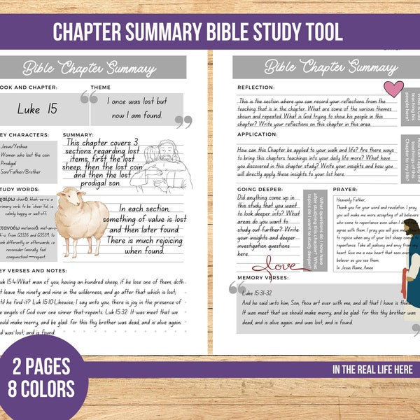 Chapter Summary Bible Study Tool | Scripture Study | Bible Journal Planner | Bible Notes | Bible Worksheets | Bible Study Guide | GoodNotes
