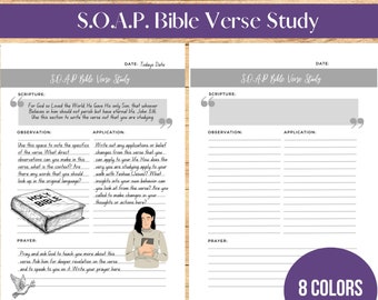 SOAP Bible Study Tool | Scripture Study | Bible Journal Planner | Bible Verse Journal | Bible Notes | Bible Worksheets | Bible Study Guide
