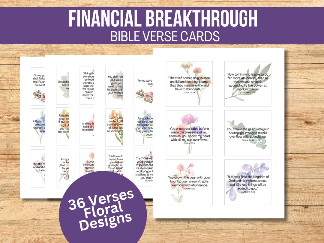 Bible Verse Prayer Cards for Financial Breakthrough | Scripture ...