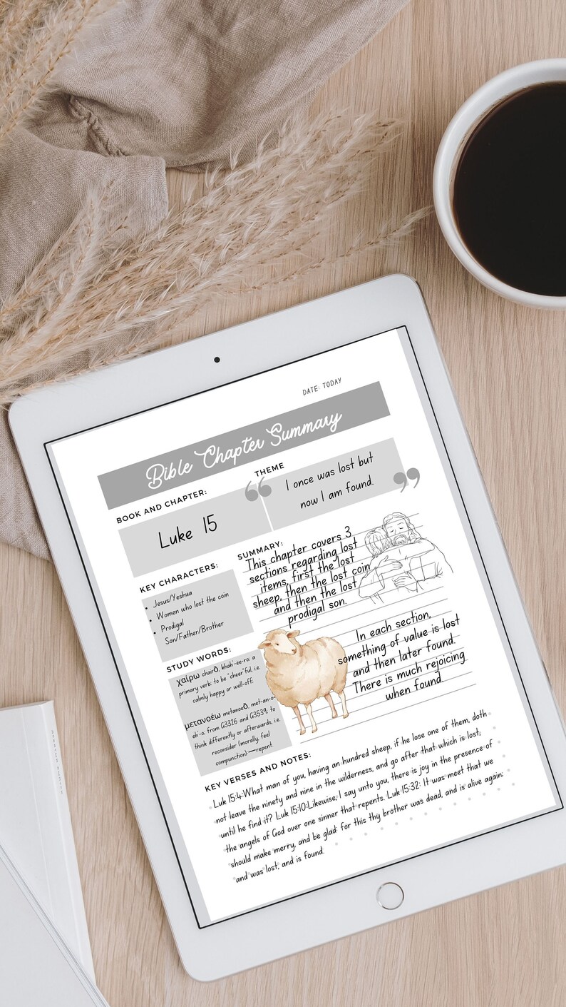 Chapter Summary Bible Study Tool | Scripture Study | Bible Journal ...
