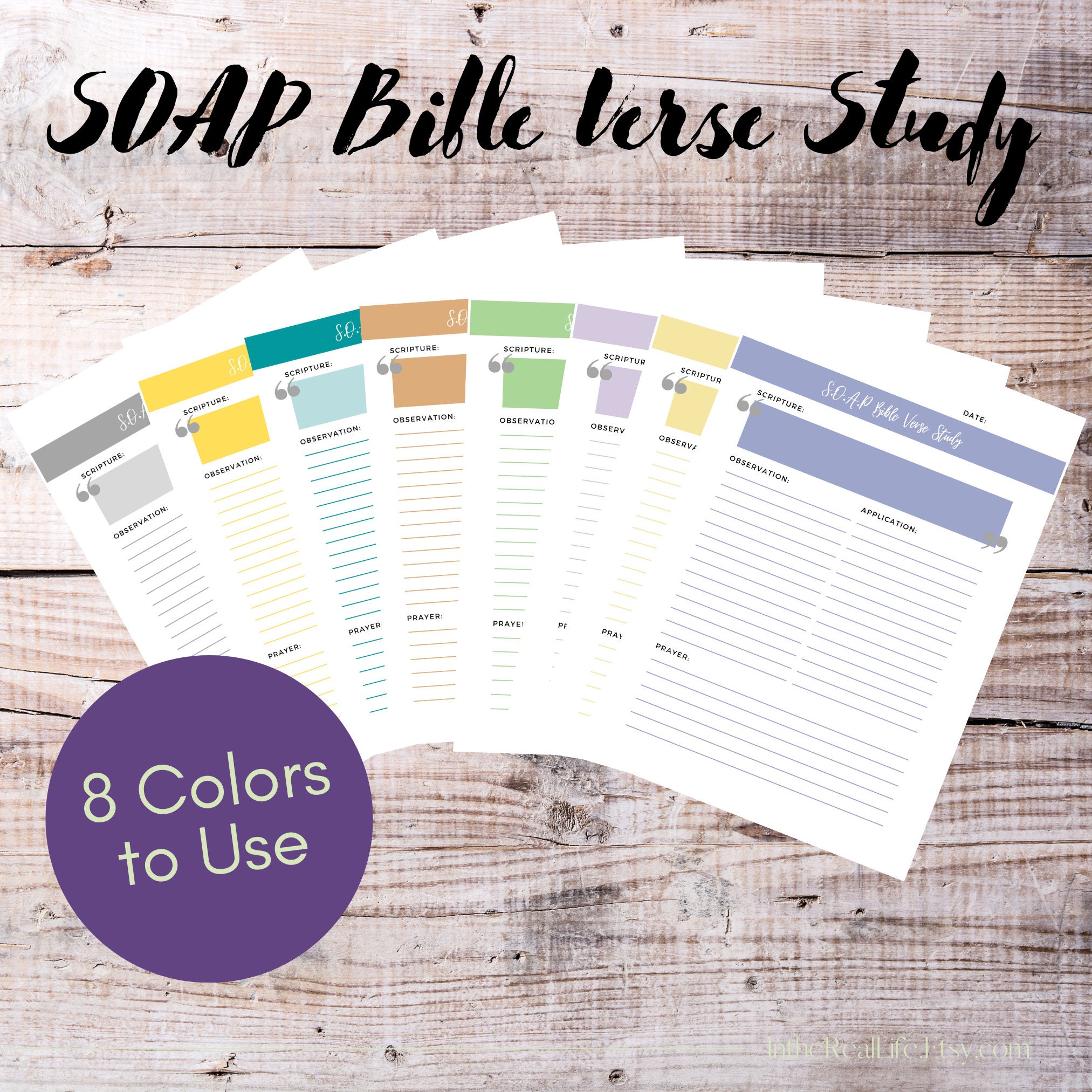 SOAP Bible Study Tool Scripture Study Bible Journal Planner Bible Verse ...