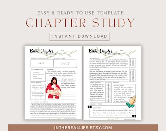 Bible Chapter Summary Template | Bible Study | Bible Template | Bible Summary | Faith Reflection | Bible Notes | GoodNotes | PDF & DIGITAL