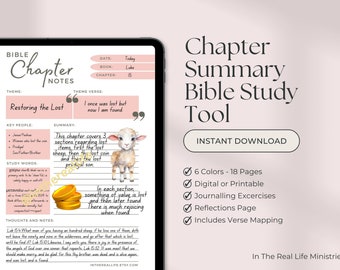 Bible Chapter Summary Template | Bible Study Tool | Bible Summary | Faith Reflection | Bible Notes | GoodNotes | Verse Map | Bible Template