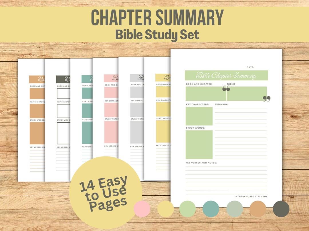Chapter Summary Bible Study Tool | Scripture Study | Bible Journal ...