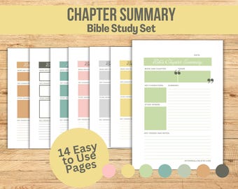 Riepilogo del capitolo Strumento per lo studio della Bibbia / Studio delle Scritture / Pianificatore per diario biblico / Note sulla Bibbia / Fogli di lavoro sulla Bibbia / Guida allo studio della Bibbia / GoodNotes