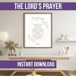 The Lord&#39;s Prayer | Bible Verse Quote Wall Art | Bible Verse Wall Art | Bible Art | Bible Verse | Christian Gifts | Prayer Art