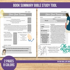 Book Summary Bible Study Tool | Scripture Study | Bible Journal Planner | Bible Notes | Bible Worksheets | Bible Study Guide | GoodNotes