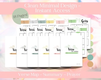 Verse Mapping Bible Study Tool | Scripture Map Planner | Bible Mapping Journal Planner | Bible Notes | Bible Worksheets | GoodNotes