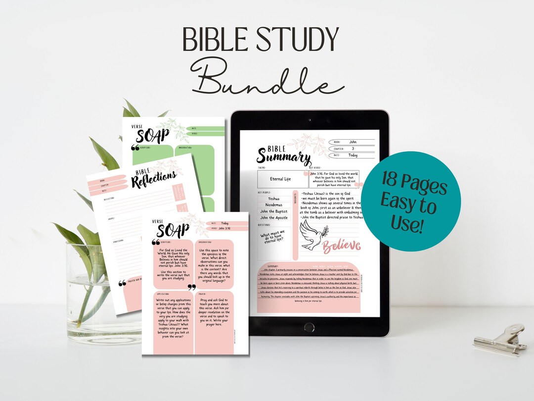 Bible Study Printable | Bible Summary | Digital Bible Template | SOAP ...