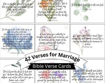 Bible Verse Prayer Cards for Marriage | Scripture Memorization | Bible journaling | Christian Marriage | Christian Healing | Bible Verses