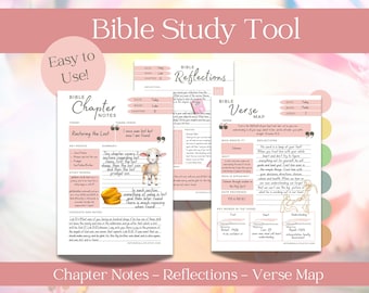 Bible Chapter Summary Template | Bible Study Tool | Bible Summary | Faith Reflection | Bible Notes | GoodNotes | Verse Map | Bible Template