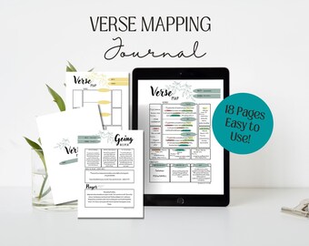 Verse Map Bible Study Tool | Scripture Map Planner | Bible Mapping Journal Planner | Bible Notes | Bible Worksheets | GoodNotes