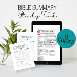 Bible Summary Bible Study Tool | Scripture Study | Bible Journal Planner | Bible Notes | Bible Worksheets | Bible Study Guide | GoodNotes
