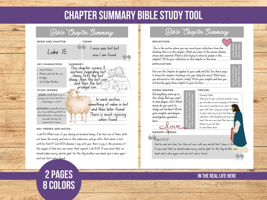 Chapter Summary Bible Study Tool | Scripture Study | Bible Journal ...