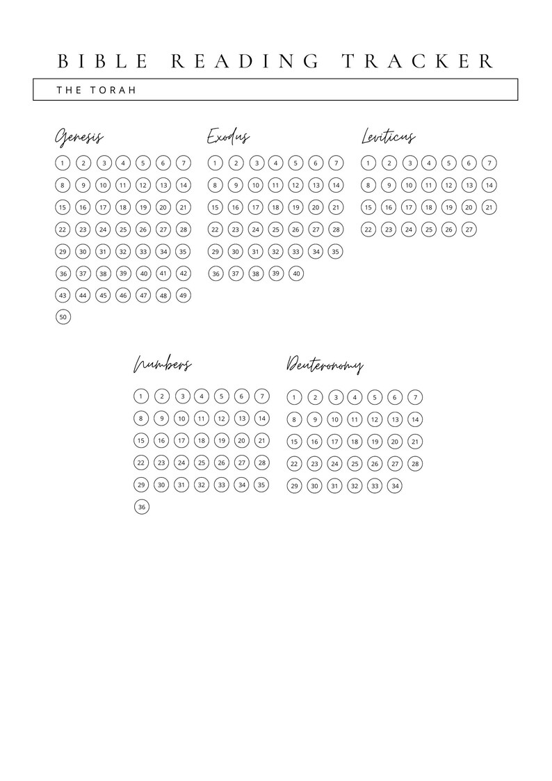 Bible Reading Tracker Daily Bible Study Planner Christian Bible