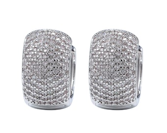 Vonchic Huggie Hoop Earrings - 18ct Gold Filled Round CZ Crystal Bling For Men & Women 6 thumbnail image