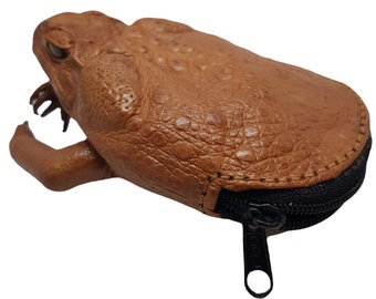 Leather Wallet Cane Toad Purse Realistic Frog Decoration Coin Pouch Storage Gift