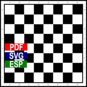 Classic Chessboard vector template for laser engraving, CNC and Cricut projects