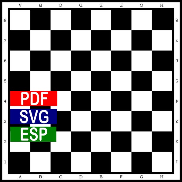 Classic Chessboard vector template for laser engraving, CNC and Cricut projects