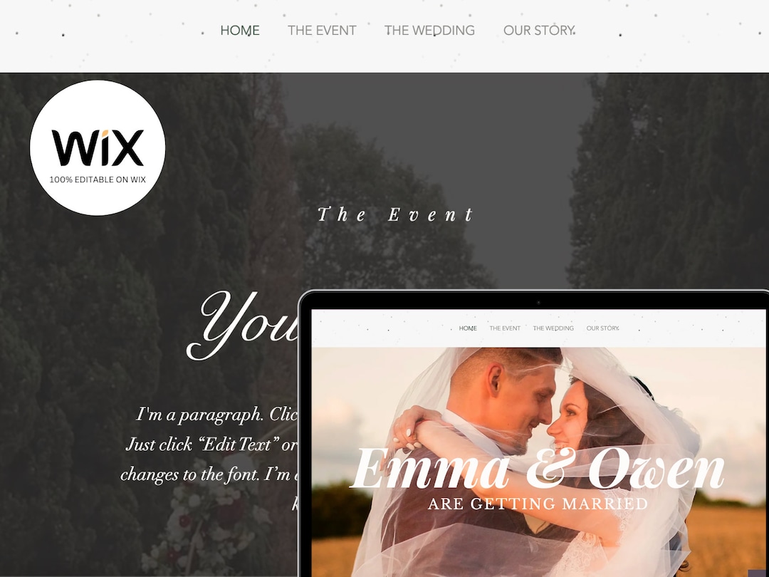 Simple Unique Wedding site Template for WIX / Wedding site