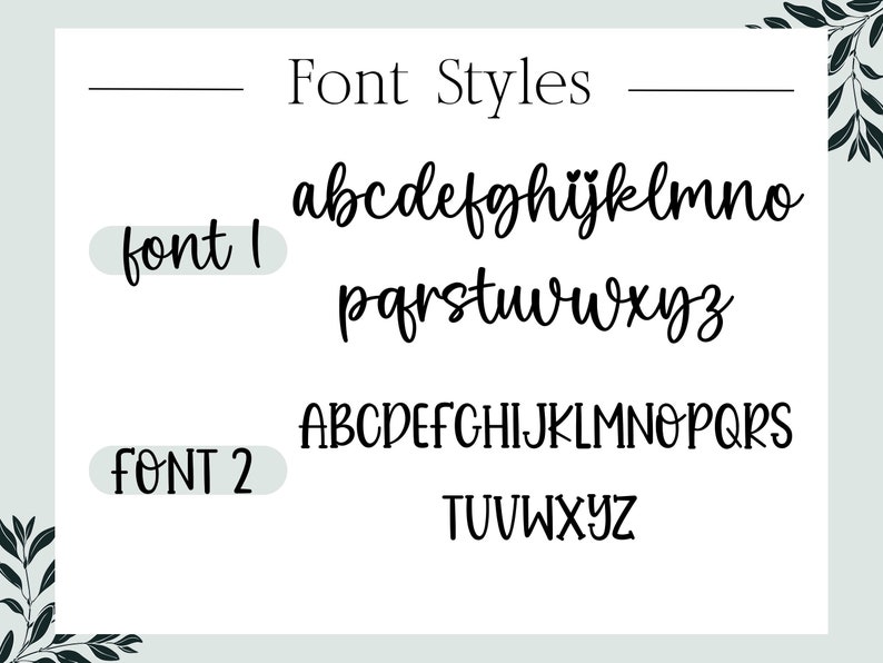 May include: Image showing two different font styles. The first font is a cursive script style with the text "abcdefghij̈klmno pqrstuvwxyz". The second font is a more casual script style with the text "ABCDEFGHIJKLMNOPQRS TUVWXYZ".
