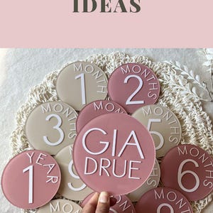 Acrylic Baby Milestones Disc Baby Monthly Milestone Cards Baby Monthly ...