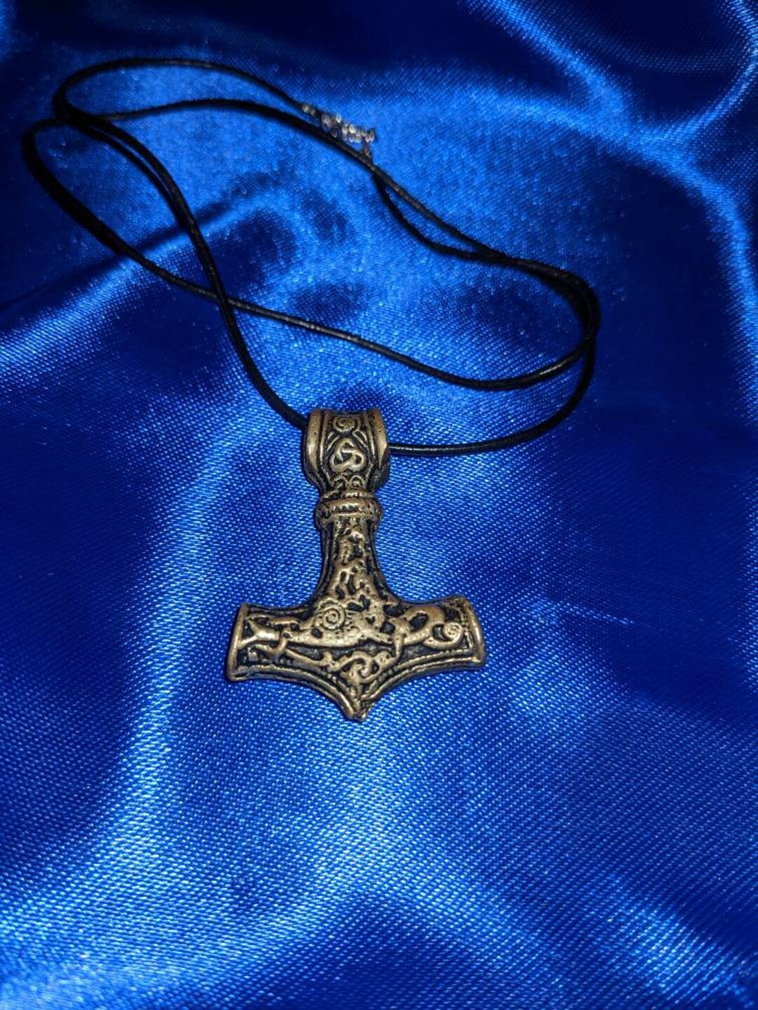 Thor's Hammer Hand Cast Unique Thorhammer Mjölnir Solid Brass Viking Celtic Medieval Necklace