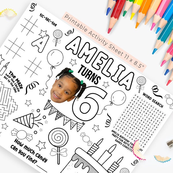 Personalized Activity page, Personalized Placemat, Gabby Personalized Coloring Sheet, Personalized Printable, Party Coloring Page ~ 157