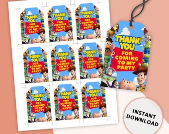 Toy Story Thank You Tags: Printable Birthday Party Favors (Digital Download)