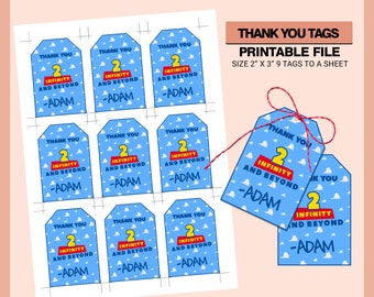 Personalized Toy Story Thank You Tags: Printable Birthday Party Favors (PDF)