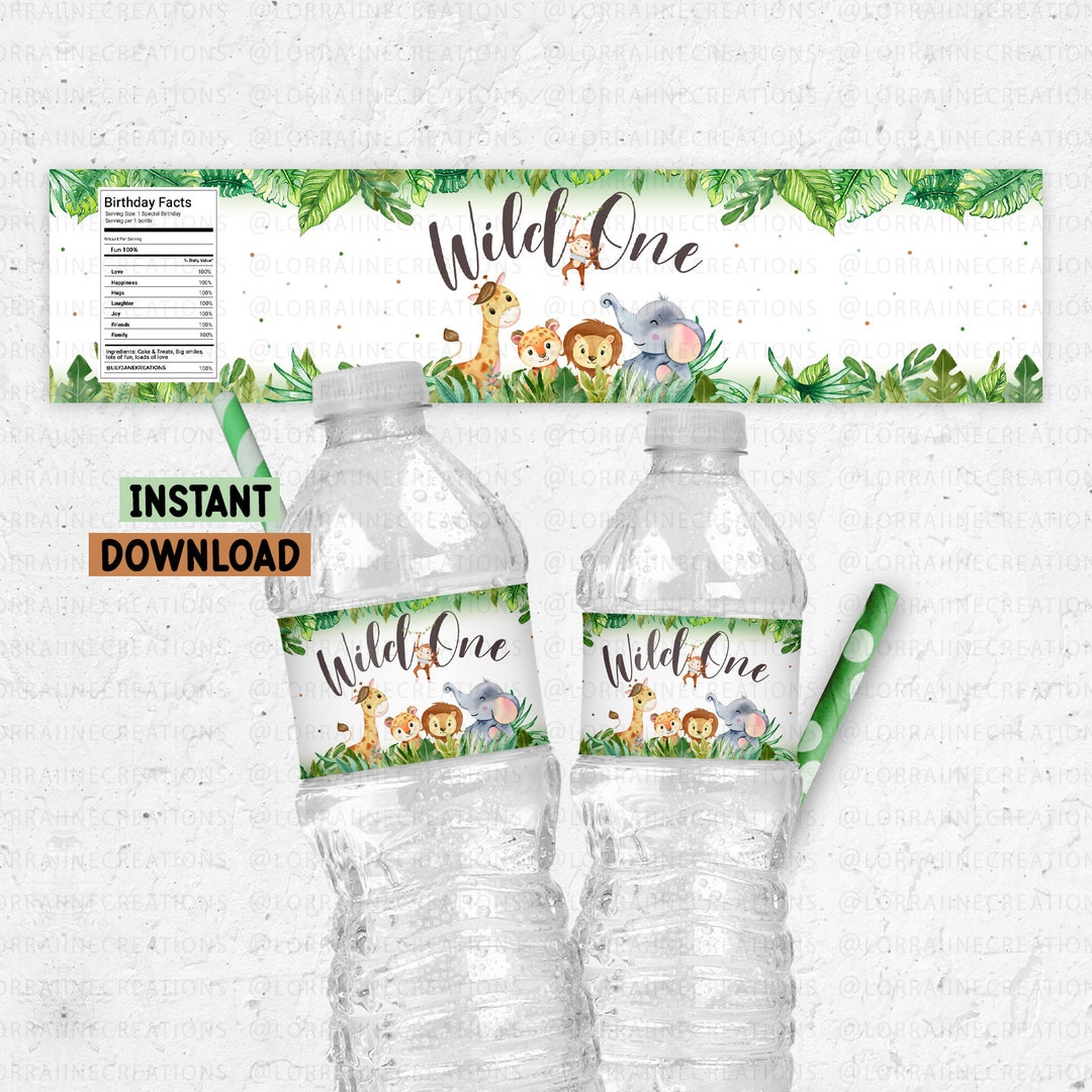 Wild One Water Label, Wild One Label, Wild One Party, Wild One, Instant ...