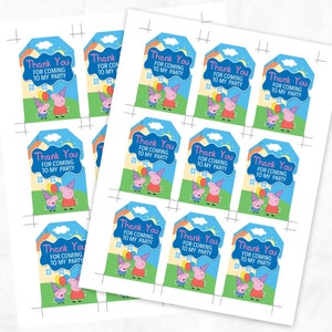 Peppa Pig Thank You Tags, Peppa Pig Party, Peppa Pig Birthday Tags ...