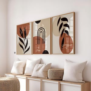 Conjunto de 3 arte de parede islâmica Boho, impressões de caligrafia árabe, SubhanAllah Alhamdulillah Allahu Akbar, decoração muçulmana neutra D9