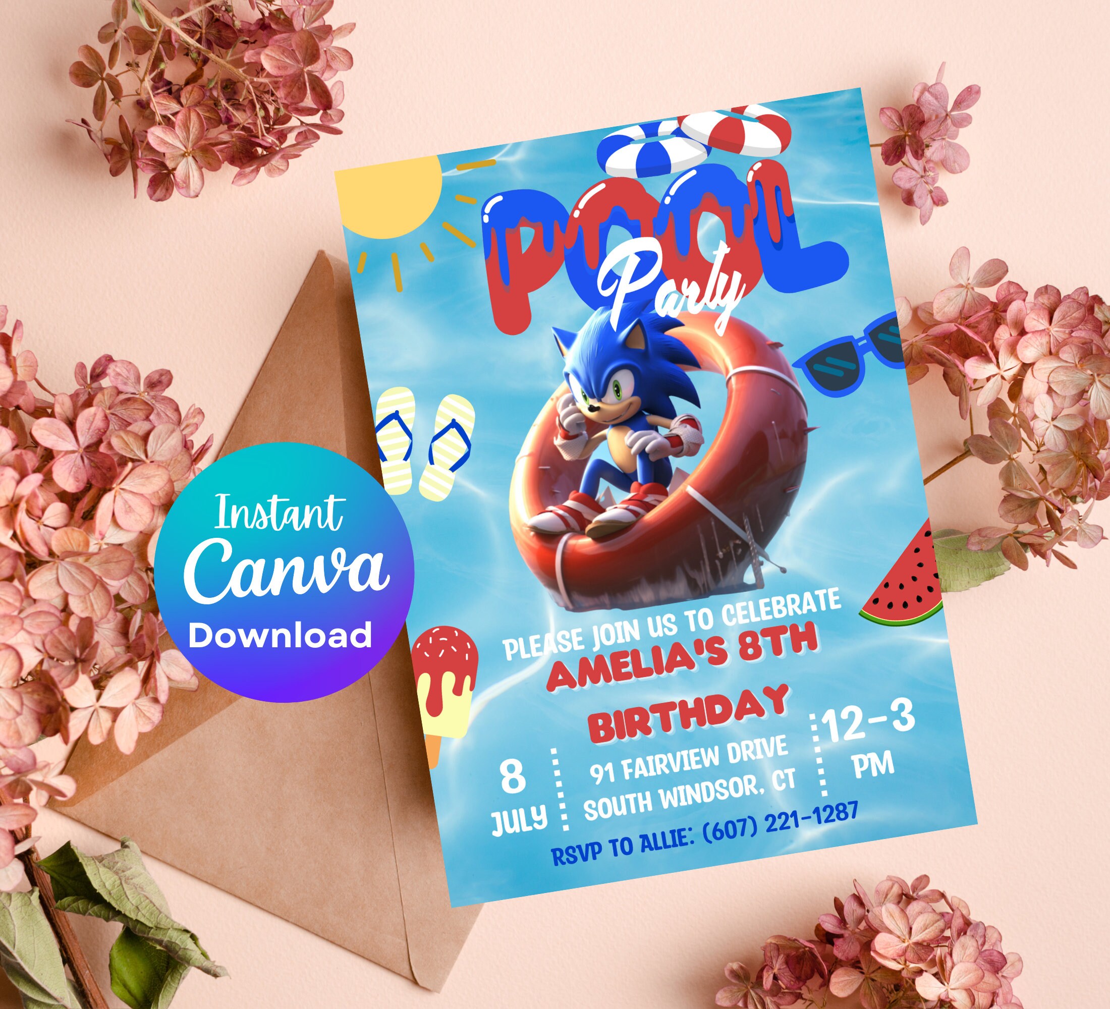 Sonic Birthday Invitations - sss5xr1